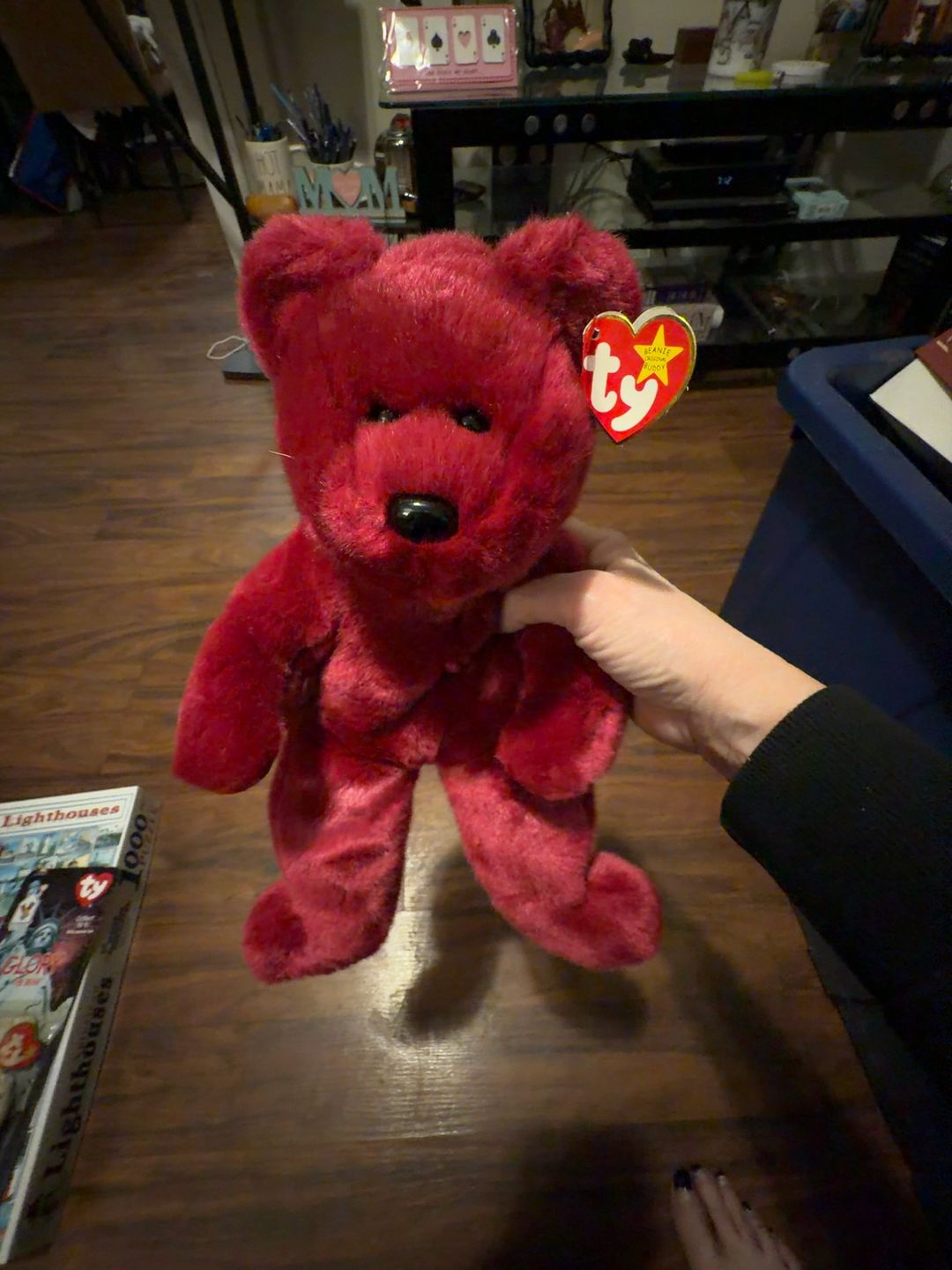 TY Beanie Buddy Teddy Cranberry