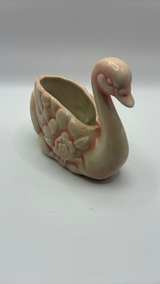 Vintage Pink Ceramic Swan Planter - Image 2