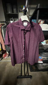 Cactus Man Burgundy Polka Dot Slim Fit Shirt Size XL - Image 2