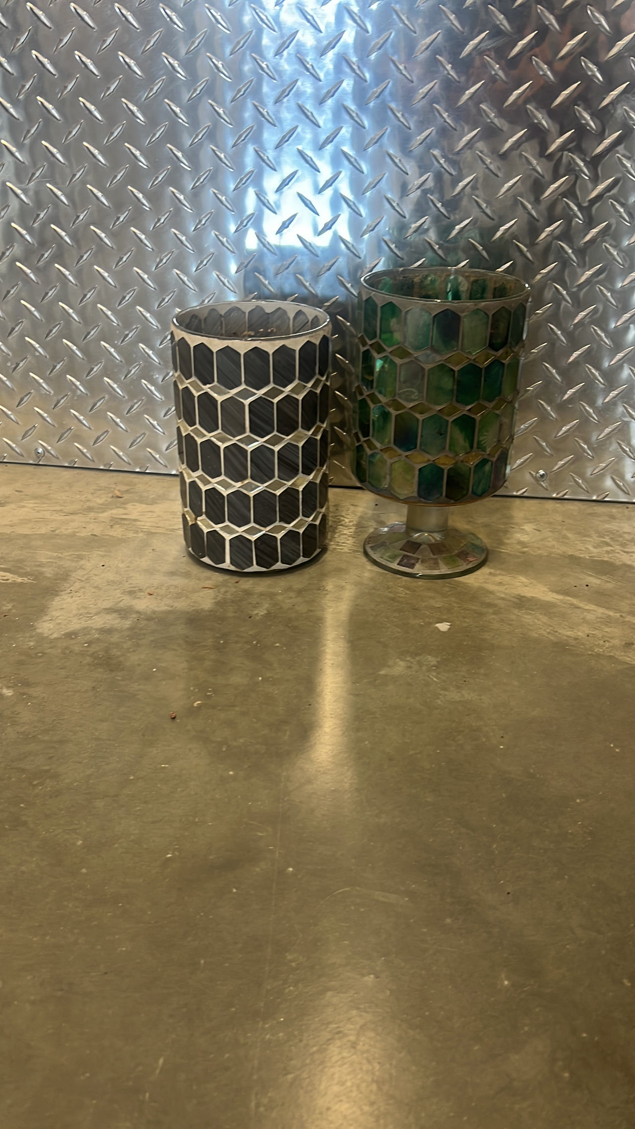 Hexagon Mosaic Glass Vases