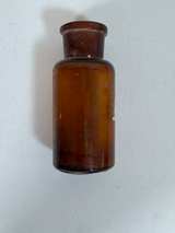 Vintage Amber Glass Medicine Bottle - Image 3