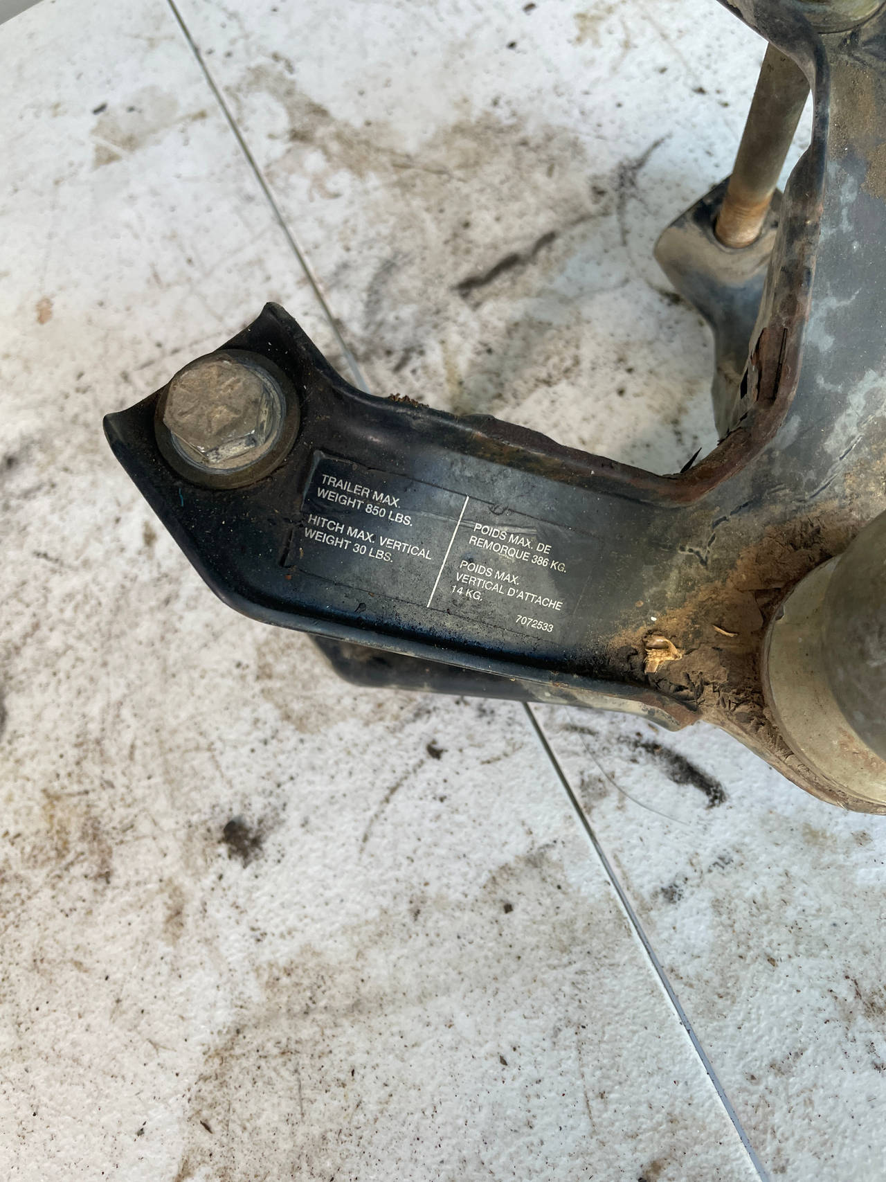 Polaris ATV Rear Hitch Plate 7072533