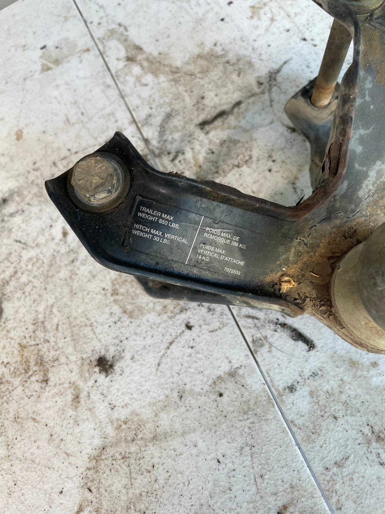 Polaris ATV Rear Hitch Plate 7072533