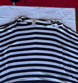 Michael Kors Striped Cold Shoulder Top with Gold Hardware - Image 1