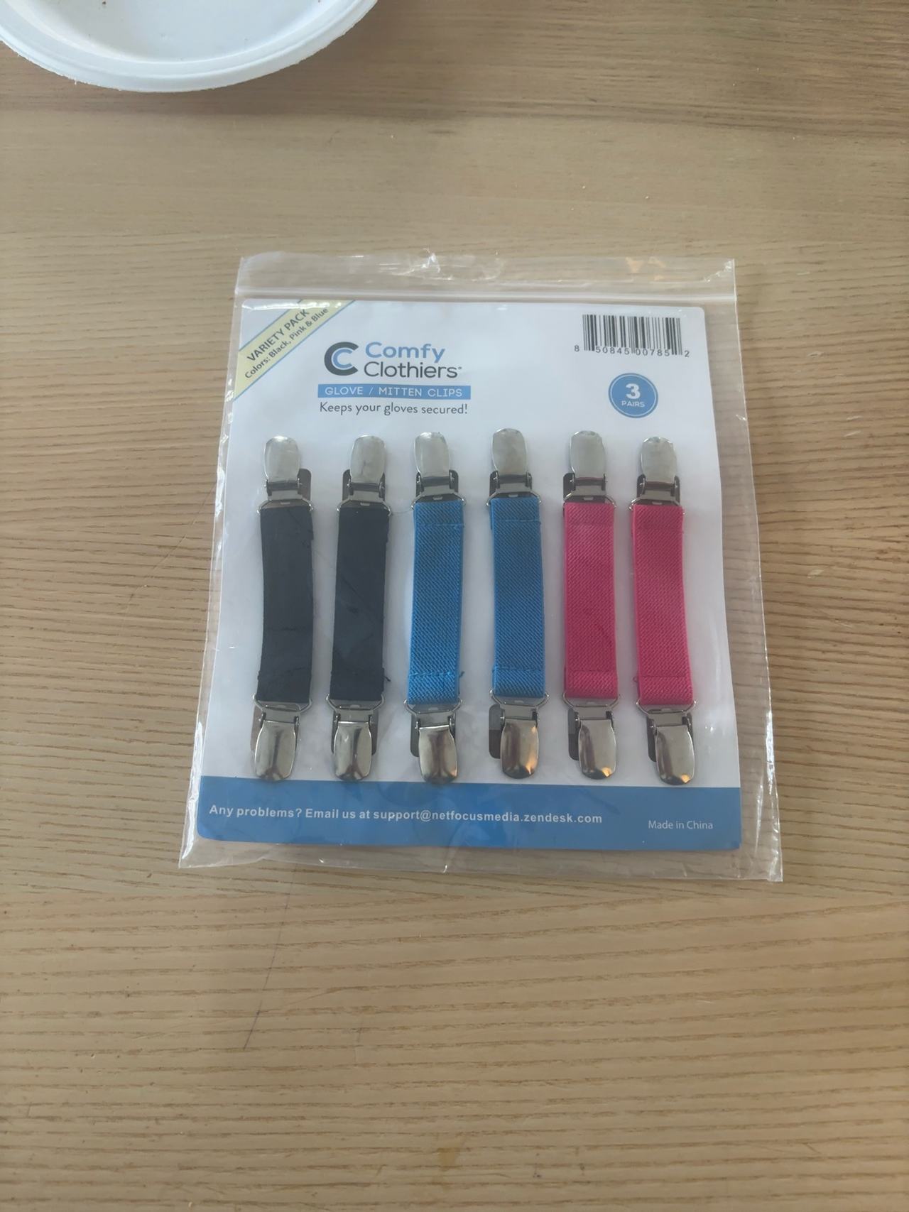 Comfy Clothiers Elastic Mitten Clips Multicolor 3-Pack