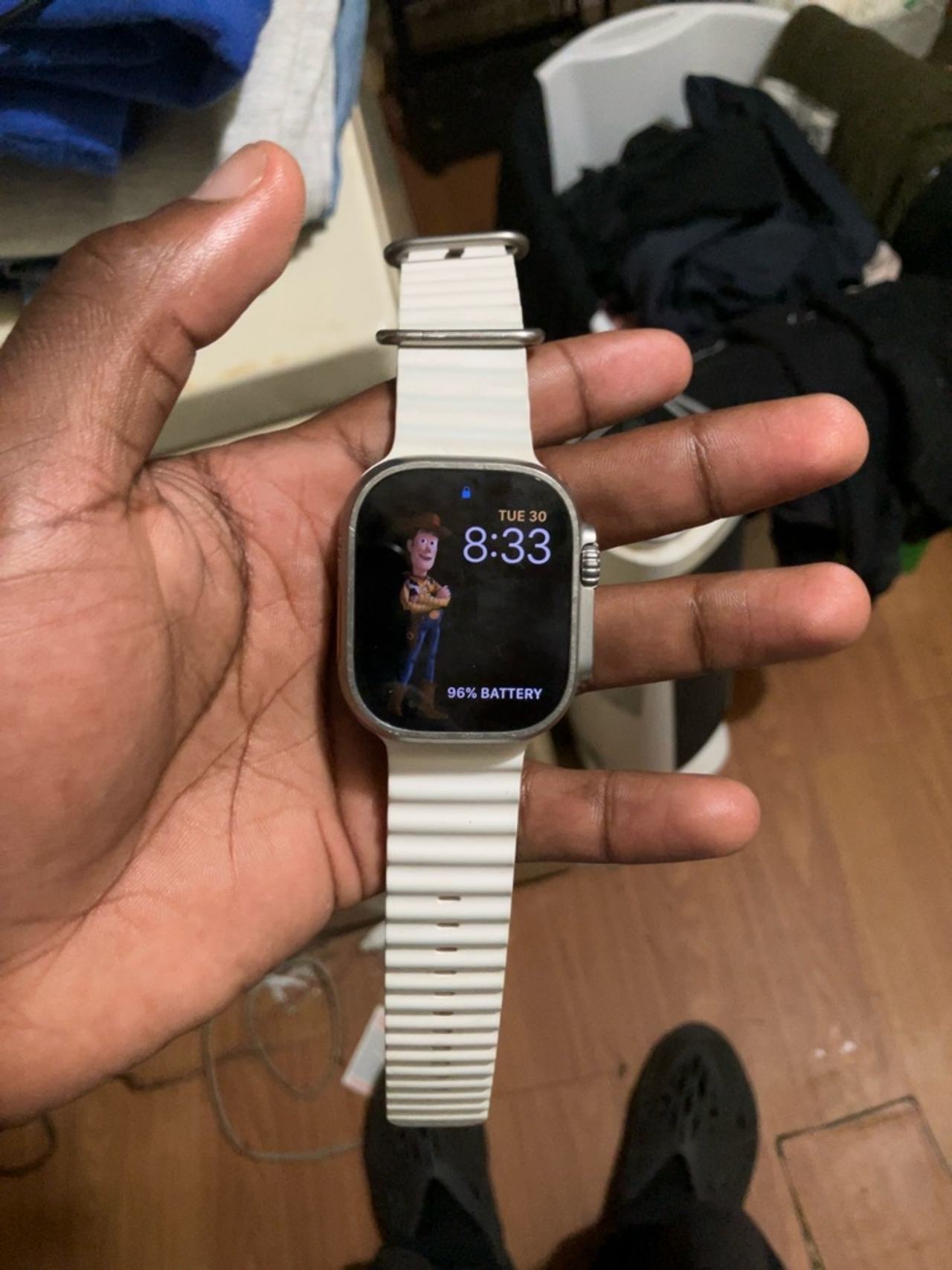 Apple Watch Ultra Titanium Case with White Ocean Band