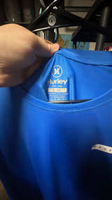Hurley Men's Long Sleeve UPF Tee White/Blue Waves Size Large  - Image 3