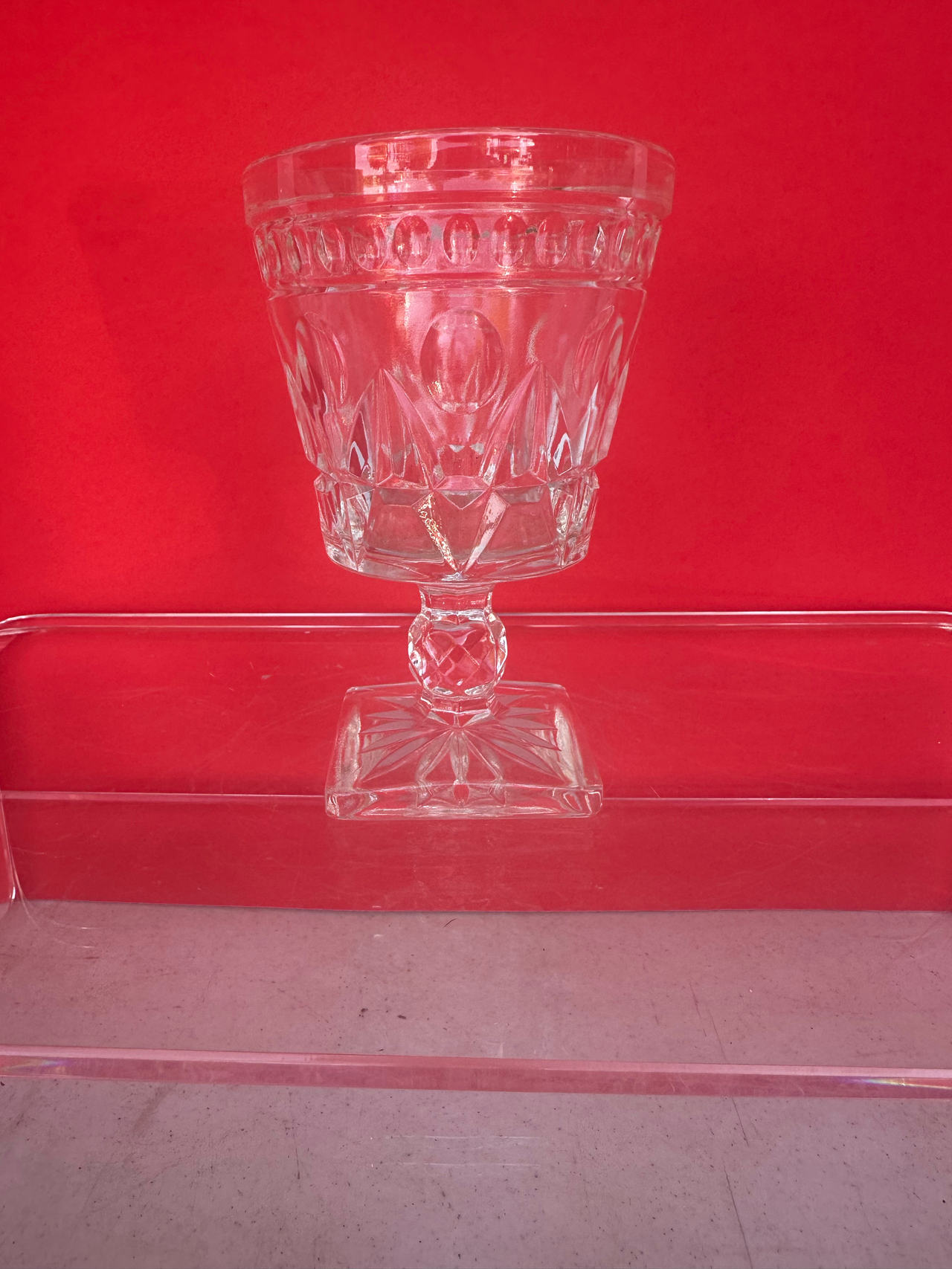 Colony Park Lane Vintage Clear Glass Water Goblet Stemmed Glass