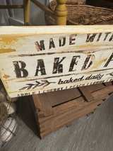 Primitive, chippy Fresh Baked Pies Rustic handmade Wooden Sign - Image 3