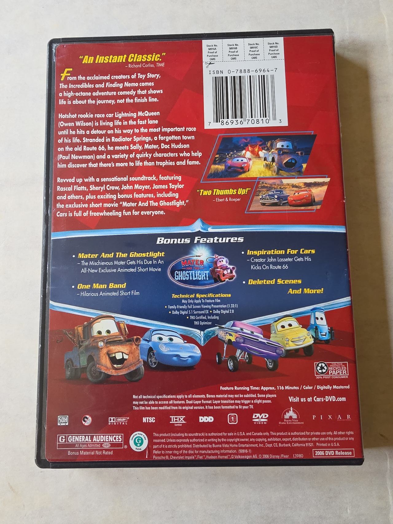 Cars (DVD, 2006, Full Screen)