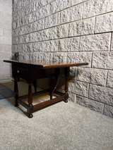 Ethan Allen Antiqued Pine Old Tavern Rustic 37" Drop Leaf End Table - Image 6