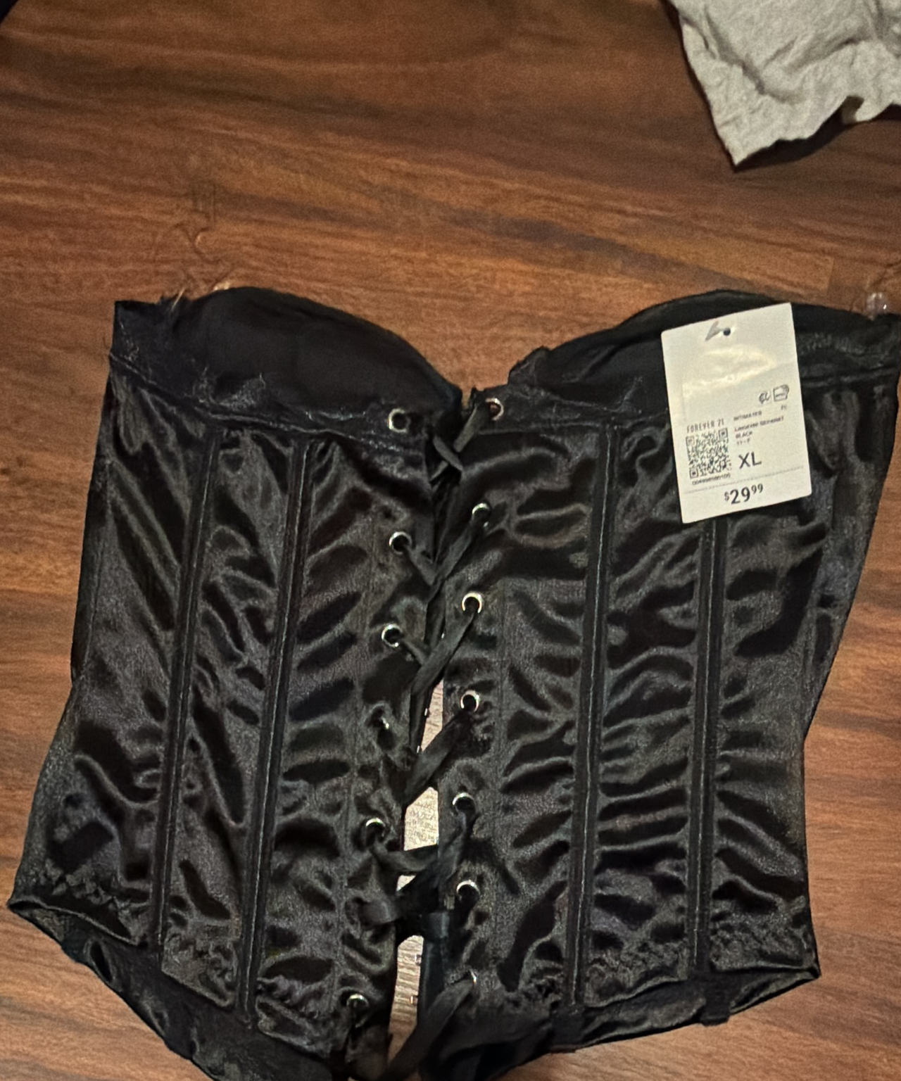 Forever 21 Satin Lace-Up Corset Top
