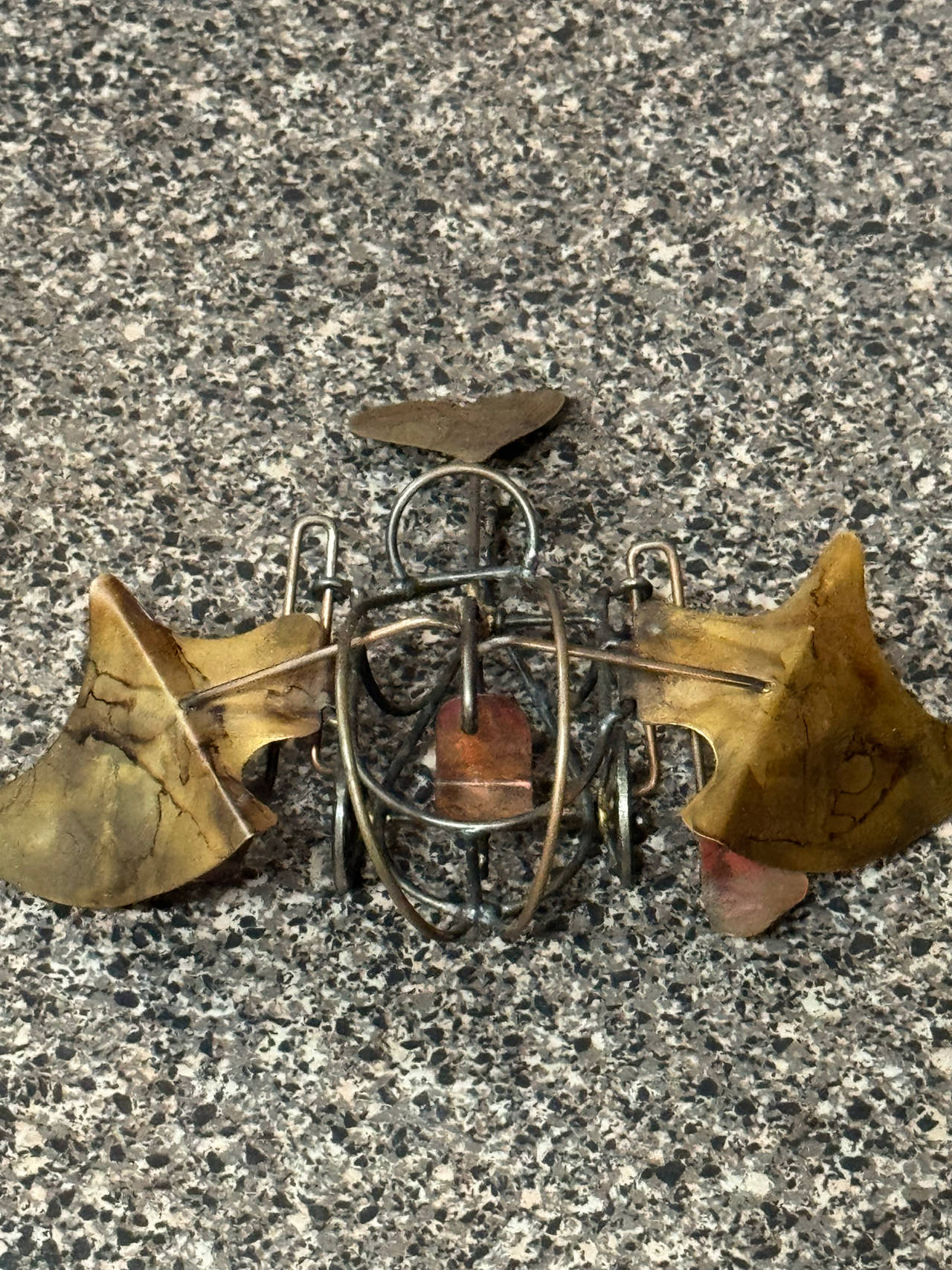 Vintage Brutalist Metal Insect Sculpture