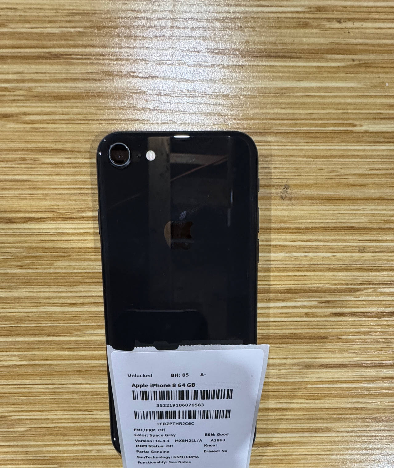Apple iPhone 8 64GB Space Gray 85% Battery