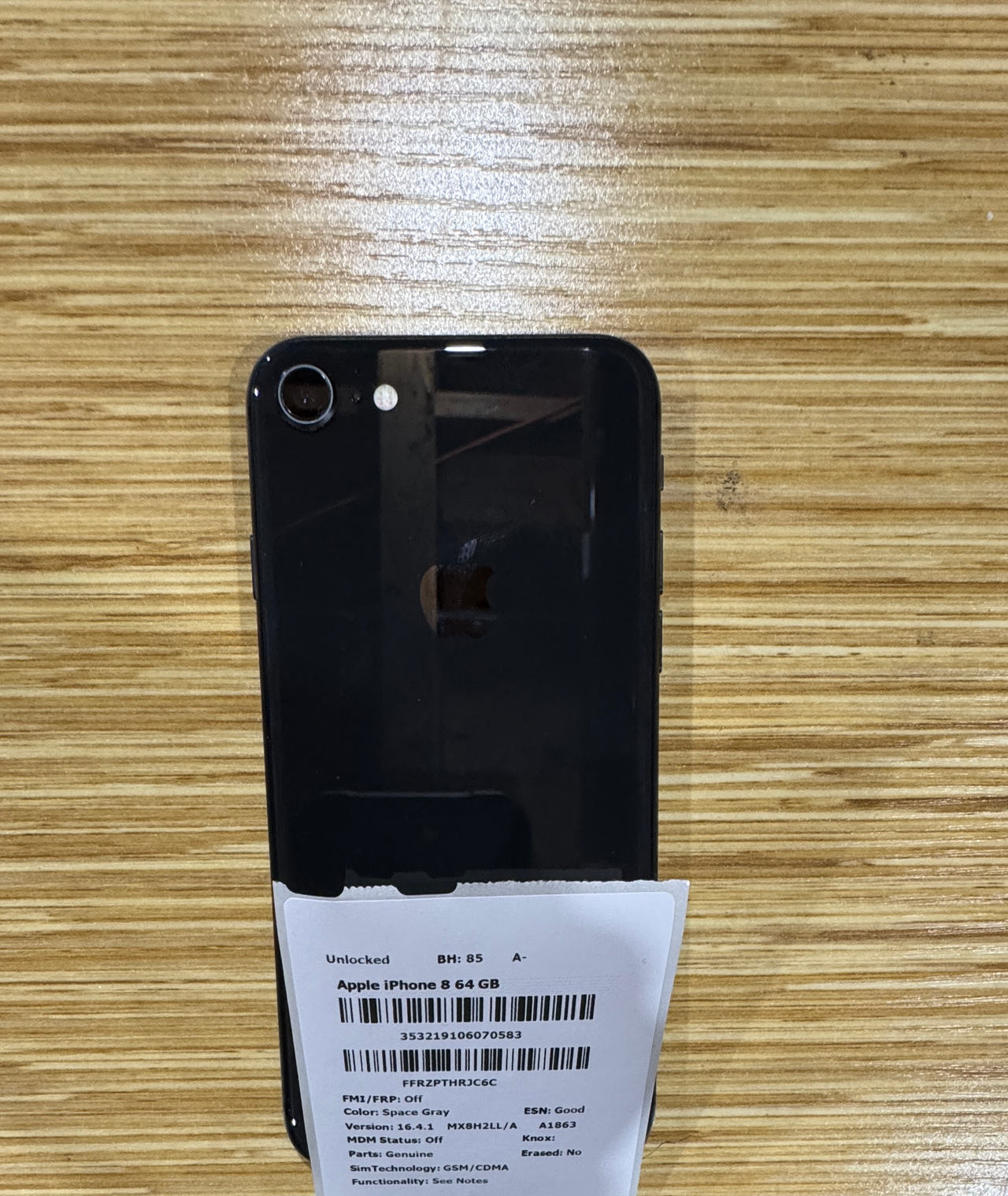 Apple iPhone 8 64GB Space Gray 85% Battery
