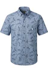 New Eddie Bauer Men's On-The-Go Short-Sleeve Shirt - Fish Print sz Small - Image 2
