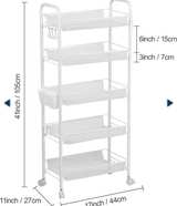 5-Tier Mesh Rolling Utility Cart - Image 2