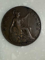 1910 British One Penny Coin E15 - Image 1