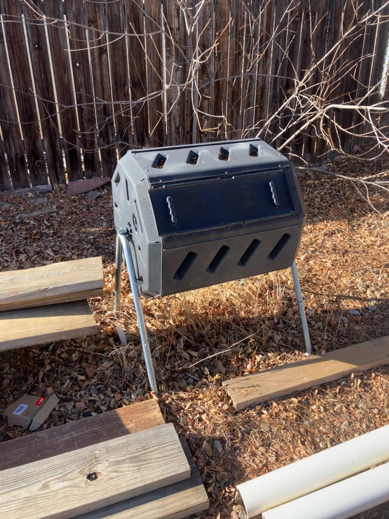 FCMP Outdoor IM4000 Dual Chamber Tumbling Composter 43 Gallon