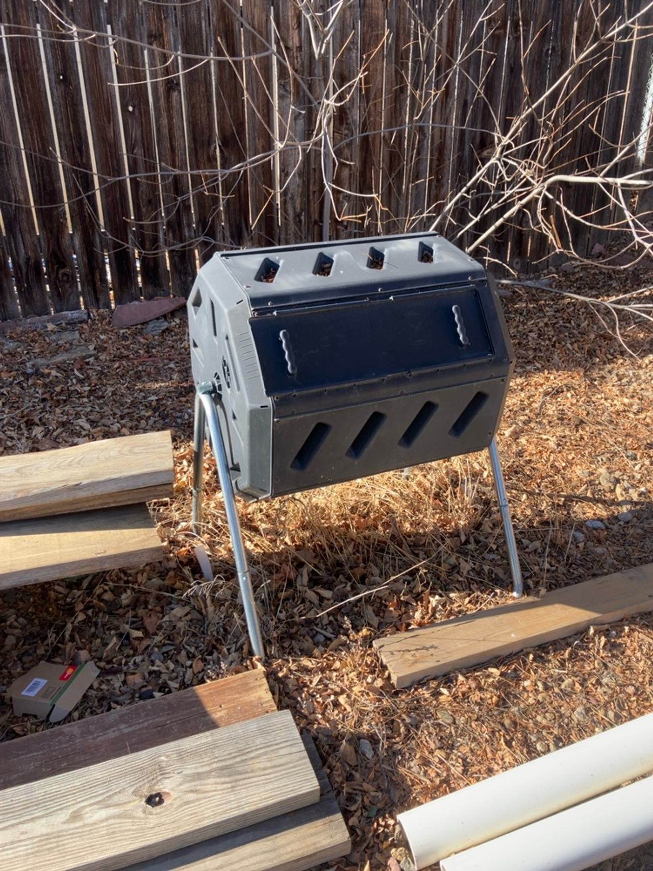 FCMP Outdoor IM4000 Dual Chamber Tumbling Composter 43 Gallon