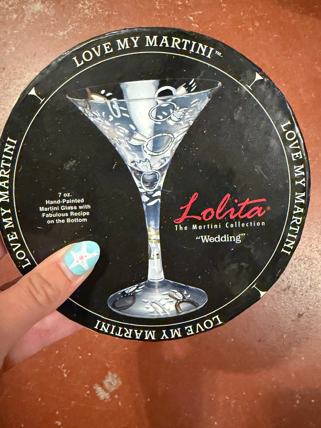 Lolita Love My Martini Wedding Hand-Painted Martini Glass
