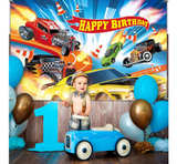 Hot Car Birthday Party Decorations Hot Race Car Birthday Party Backdrop 6.1x3.6 - Image 5