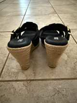 UGG Black Wedge Suede Sandals size 7.5 - Image 1