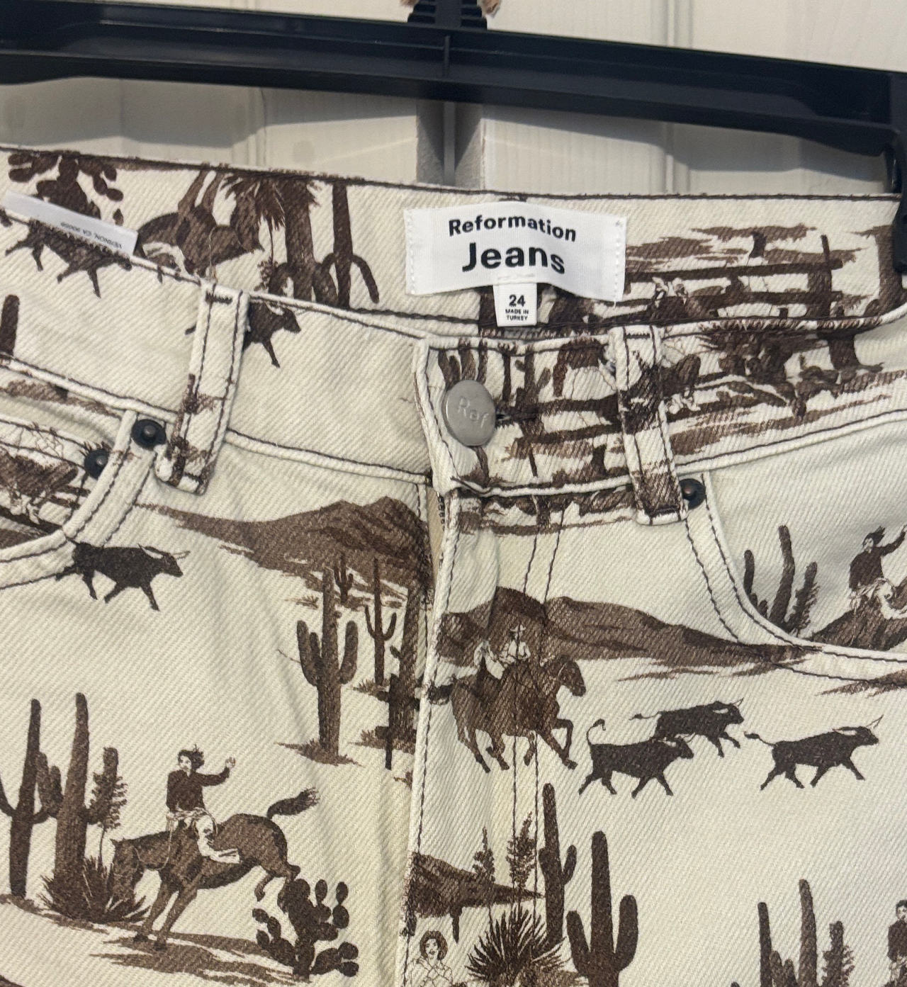 Reformation Cynthia Western Toile Jeans