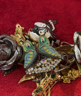 Vintage Costume Jewelry Brooch and Pin Lot - Image 1