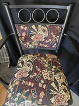 Metal Swivel Bar Stools with Tapestry Upholstery - Image 3