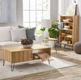 New Mainstays Modern Hairpin Rectangle Coffee Table Oak - Image 2