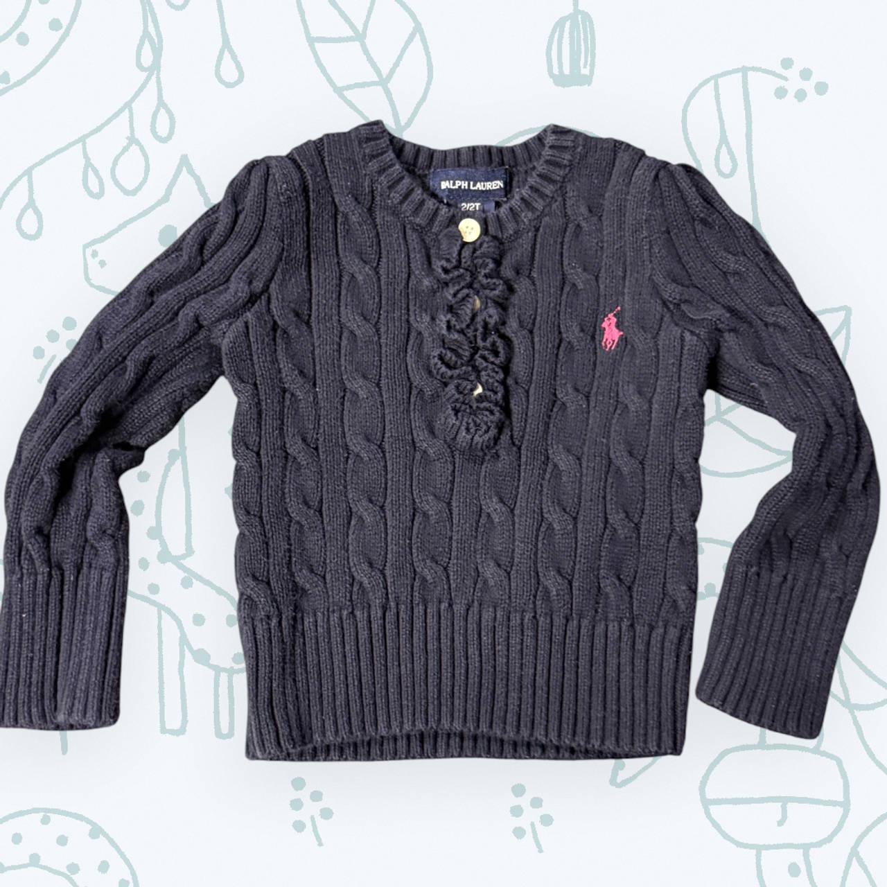 Ralph Lauren Toddler Girls Cable-Knit Ruffle Sweater