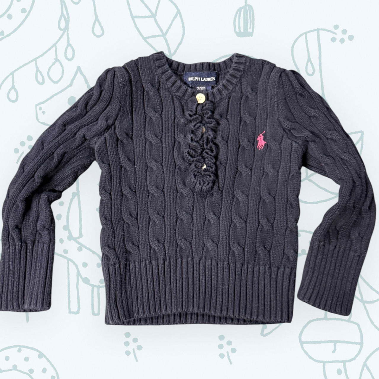 Ralph Lauren Toddler Girls Cable-Knit Ruffle Sweater