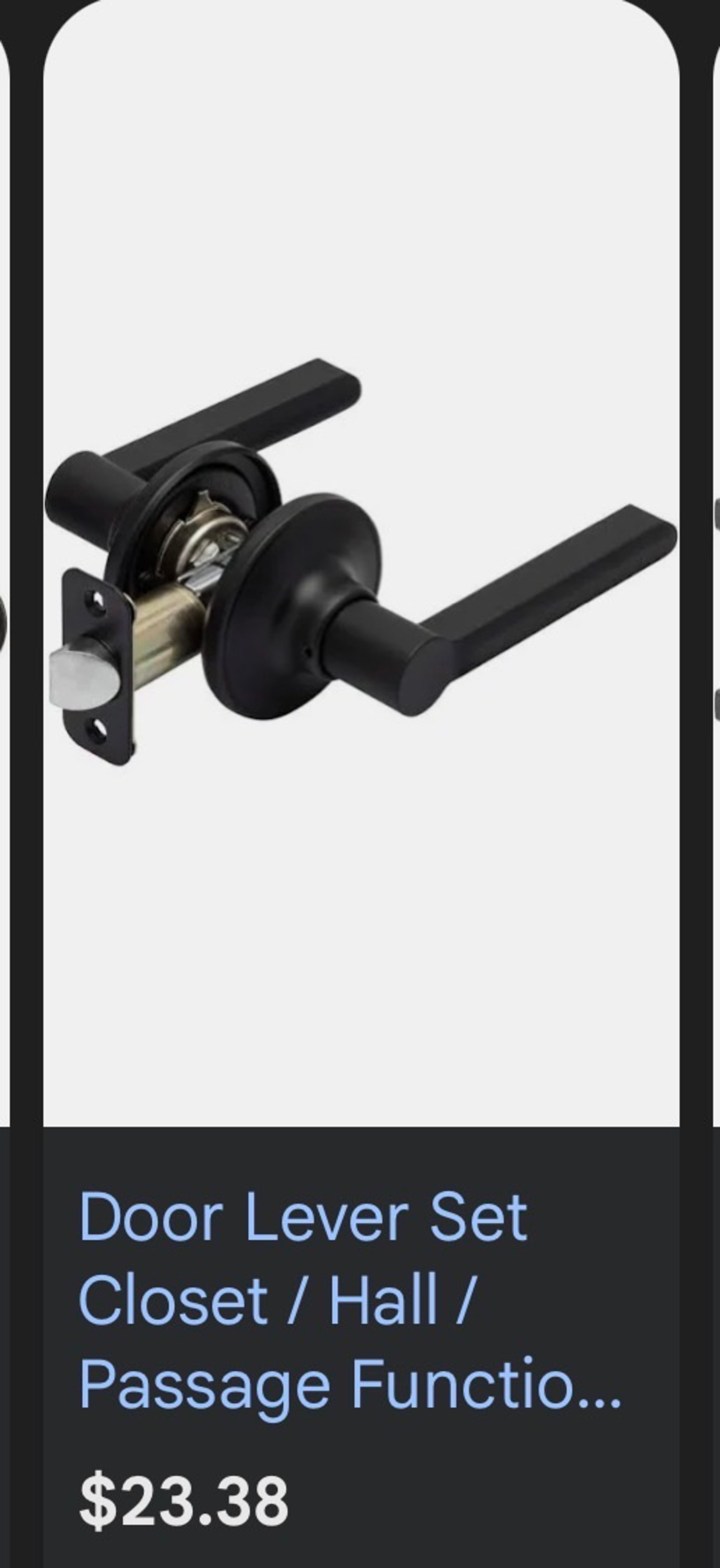 Kwikset Solstice Passage Door Lever in Matte Black - Image 2