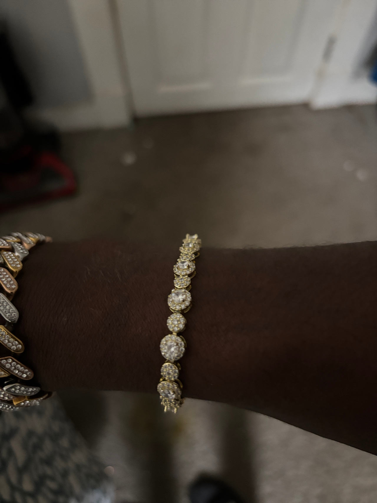 Gold and Diamond Tennis Bracelet