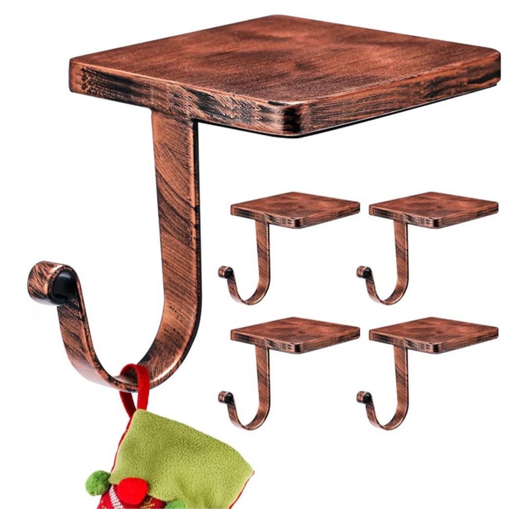 Tandefio 4 Pcs Christmas Stocking Holders for Mantel Heavy Duty Metal Stocking