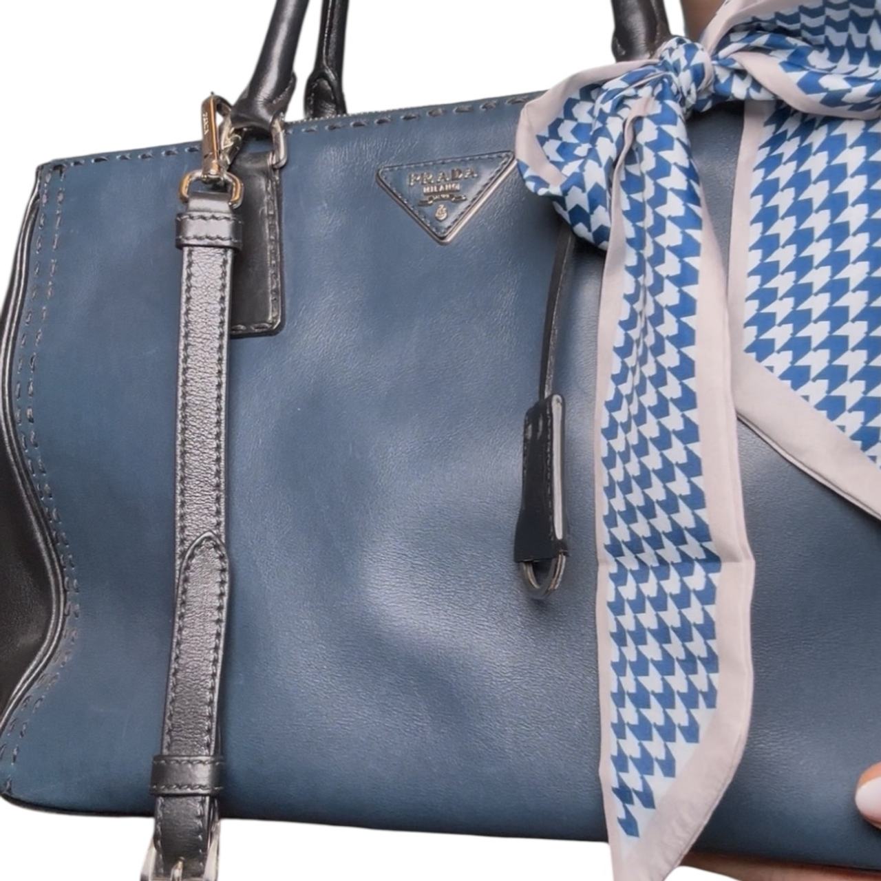 Prada Saffiano Blue Galleria Handbag Crossbody