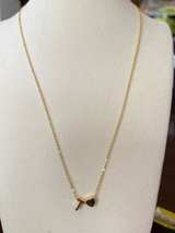 Dainty Gold chain w/ Initial T Heart Necklace 19in adjustable clasp - Image 5