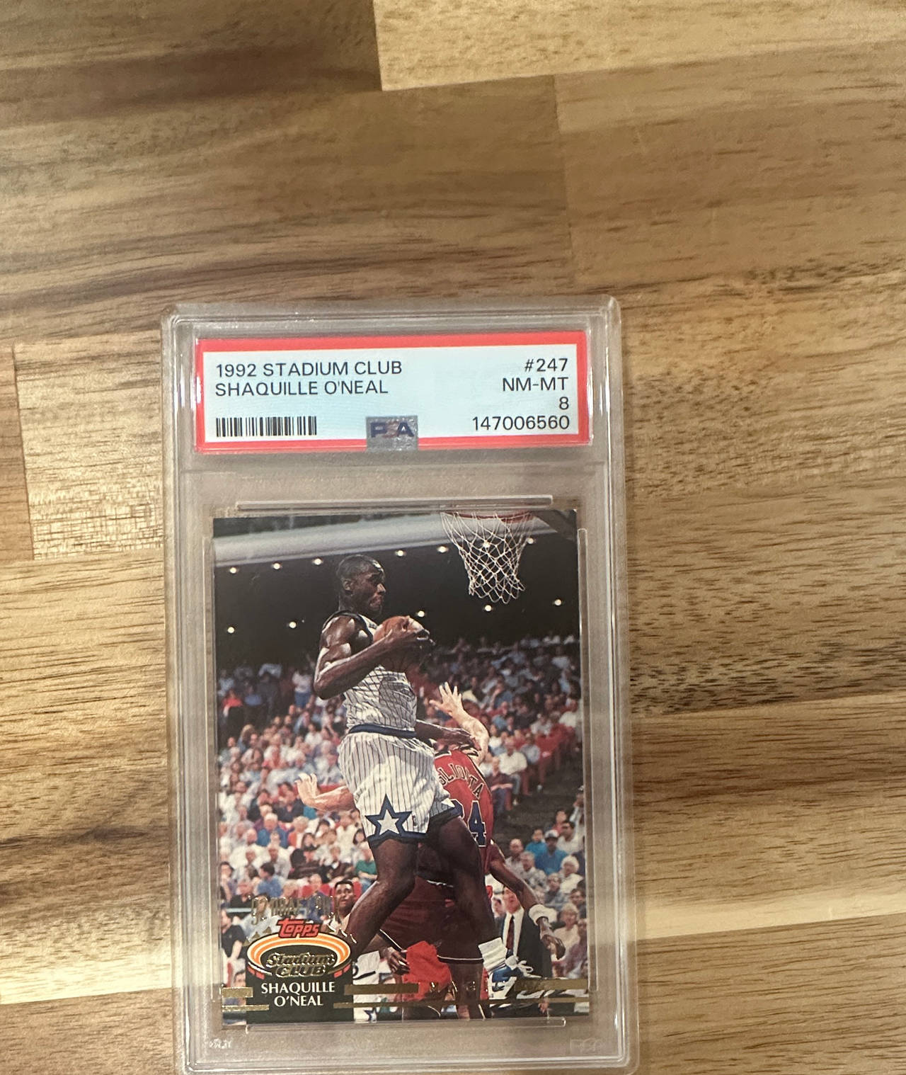 1992 Stadium Club Shaquille O'Neal #247 PSA 8