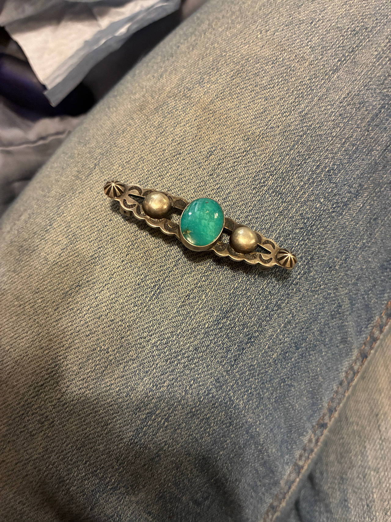 Vintage Navajo Turquoise Brooch