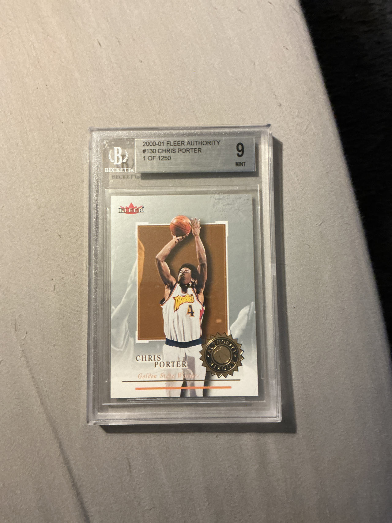 2000-01 Fleer Authority Chris Porter Rookie Card #130 /1250 BGS 9