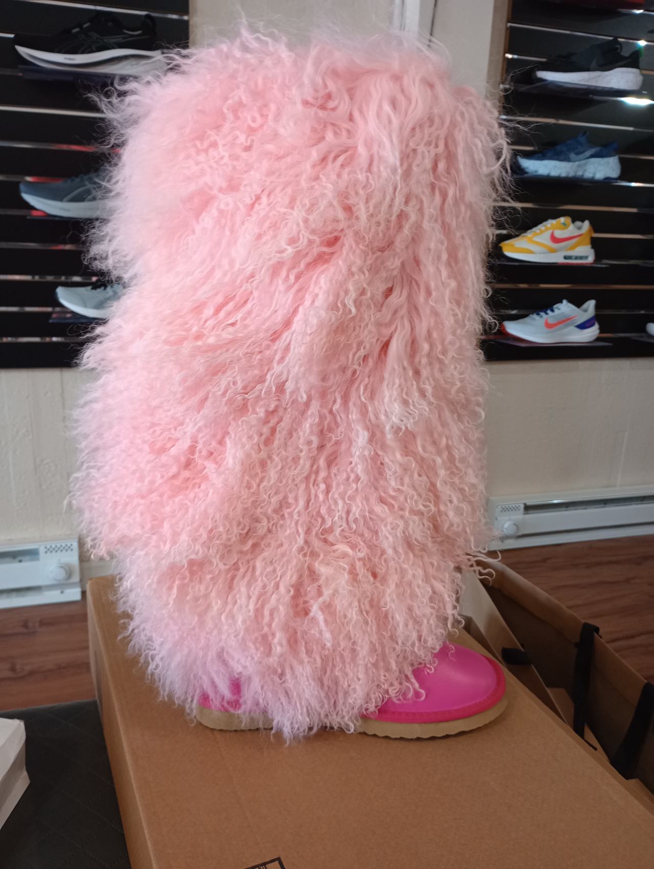Pink Mongolian Sheepskin Boots