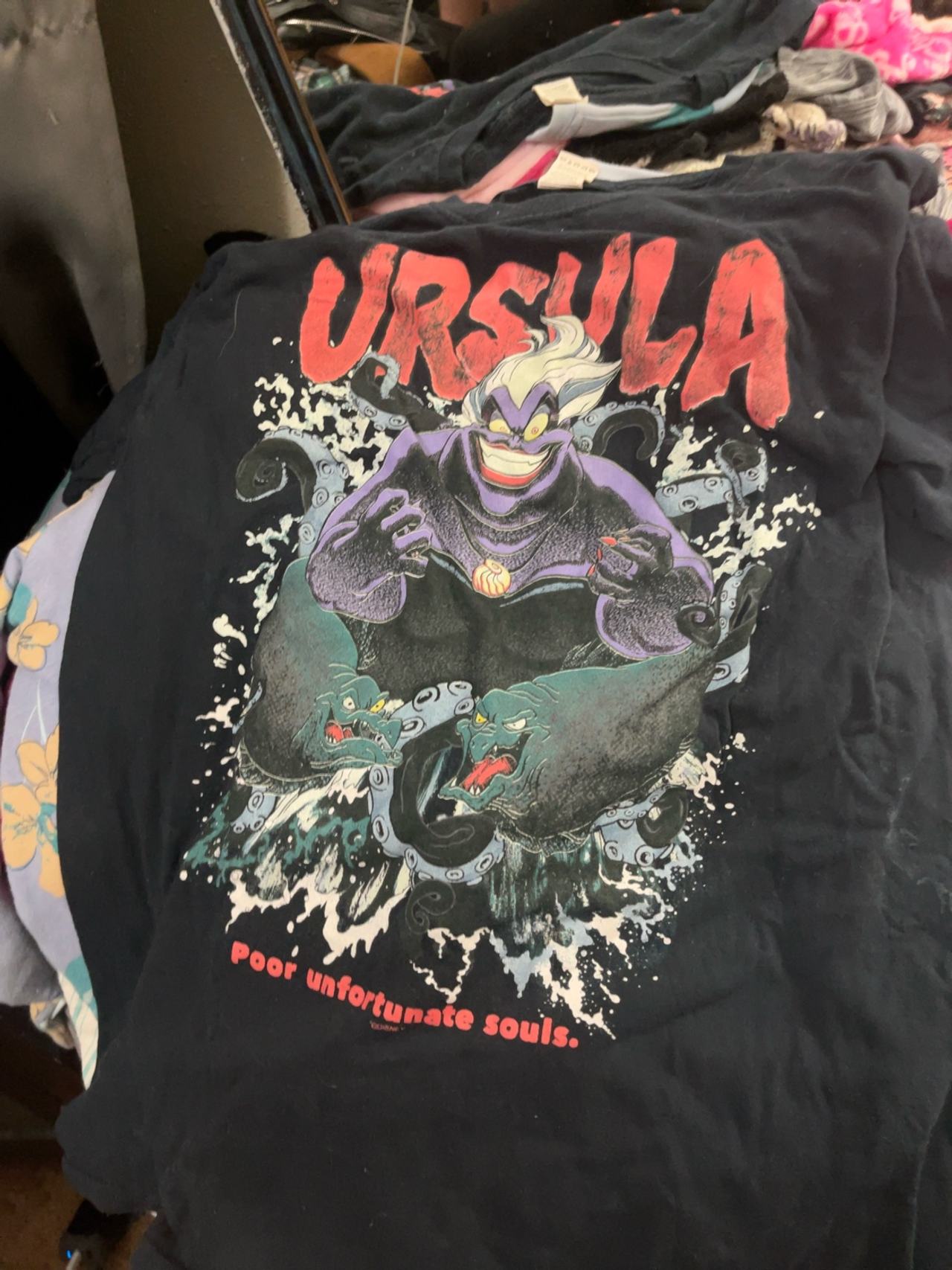 Disney Ursula Graphic T-Shirt Black Large