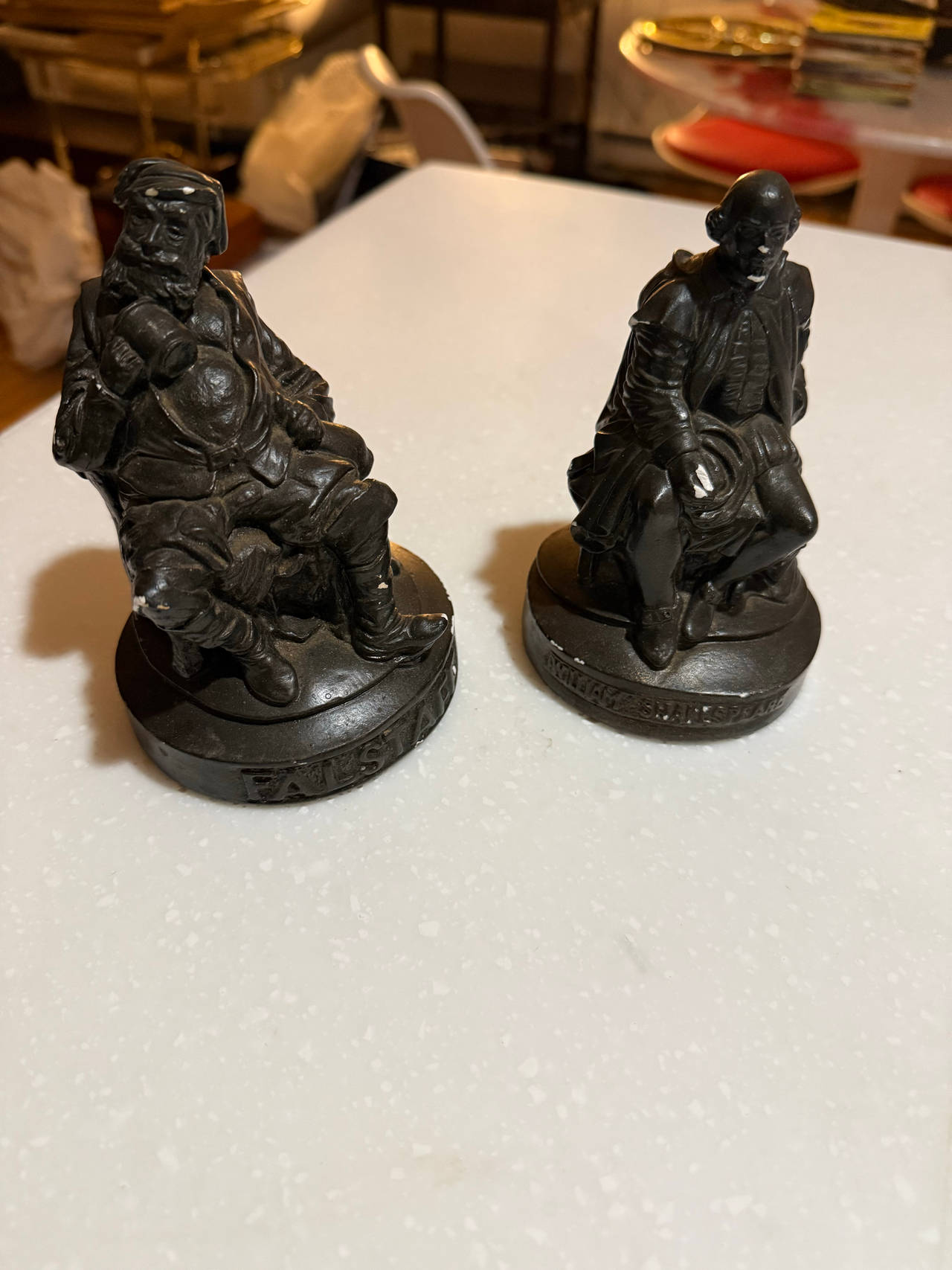 Vintage Falstaff and William Shakespeare Statues