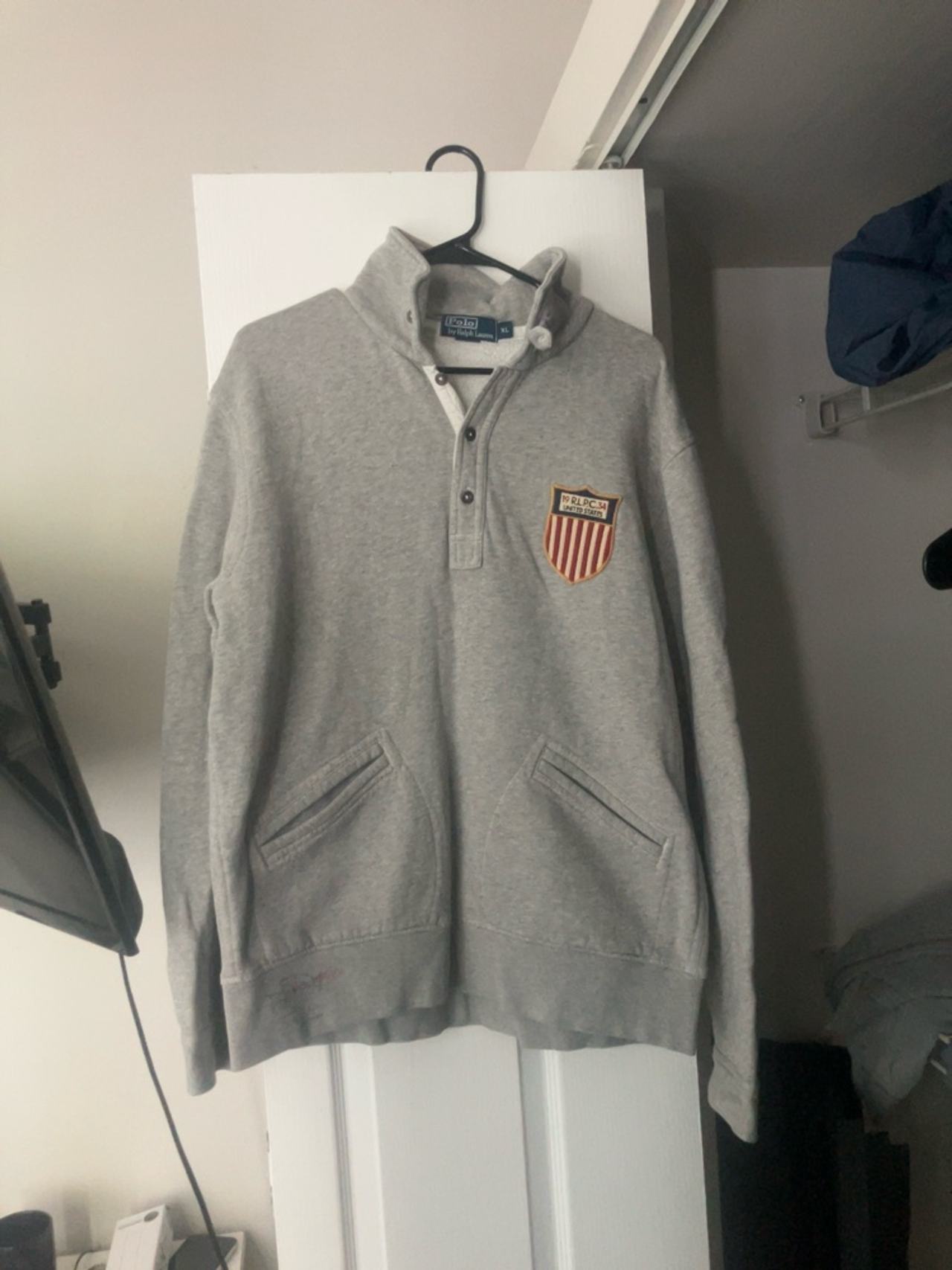 Ralph Lauren Gray 1/4 Zip Olympic Sweater