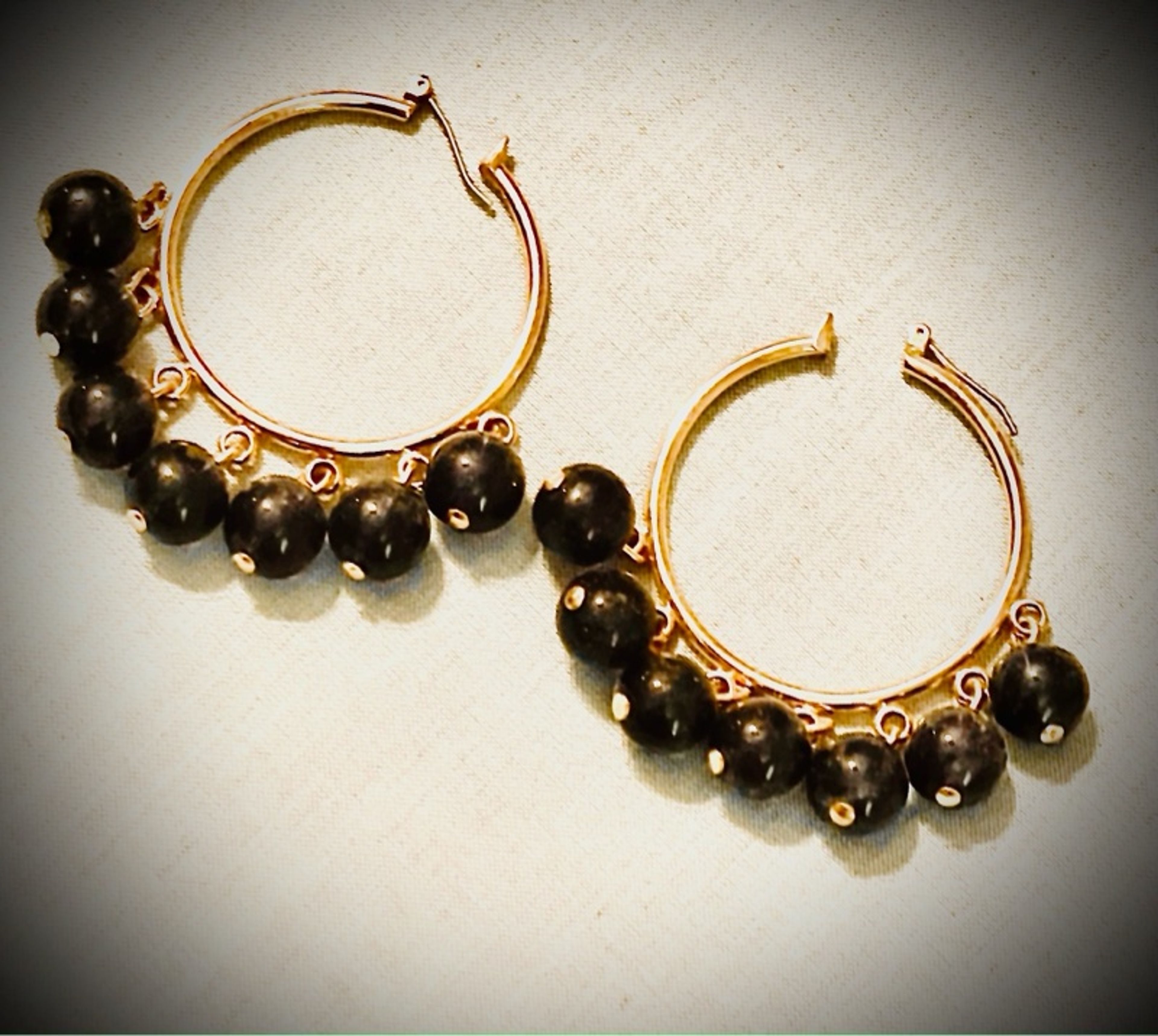 Daniela Hoop Black Onyx Hoop Earrings