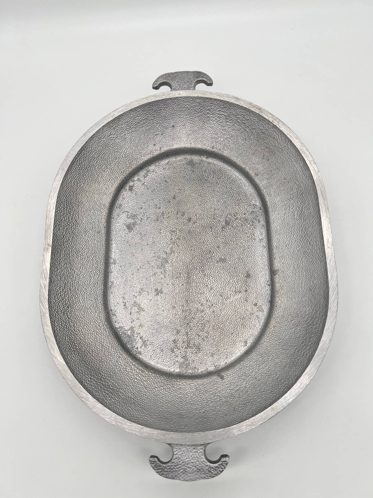 Vintage Guardian Service Hammered Aluminum Oval Serving Tray Platter Lid 13”