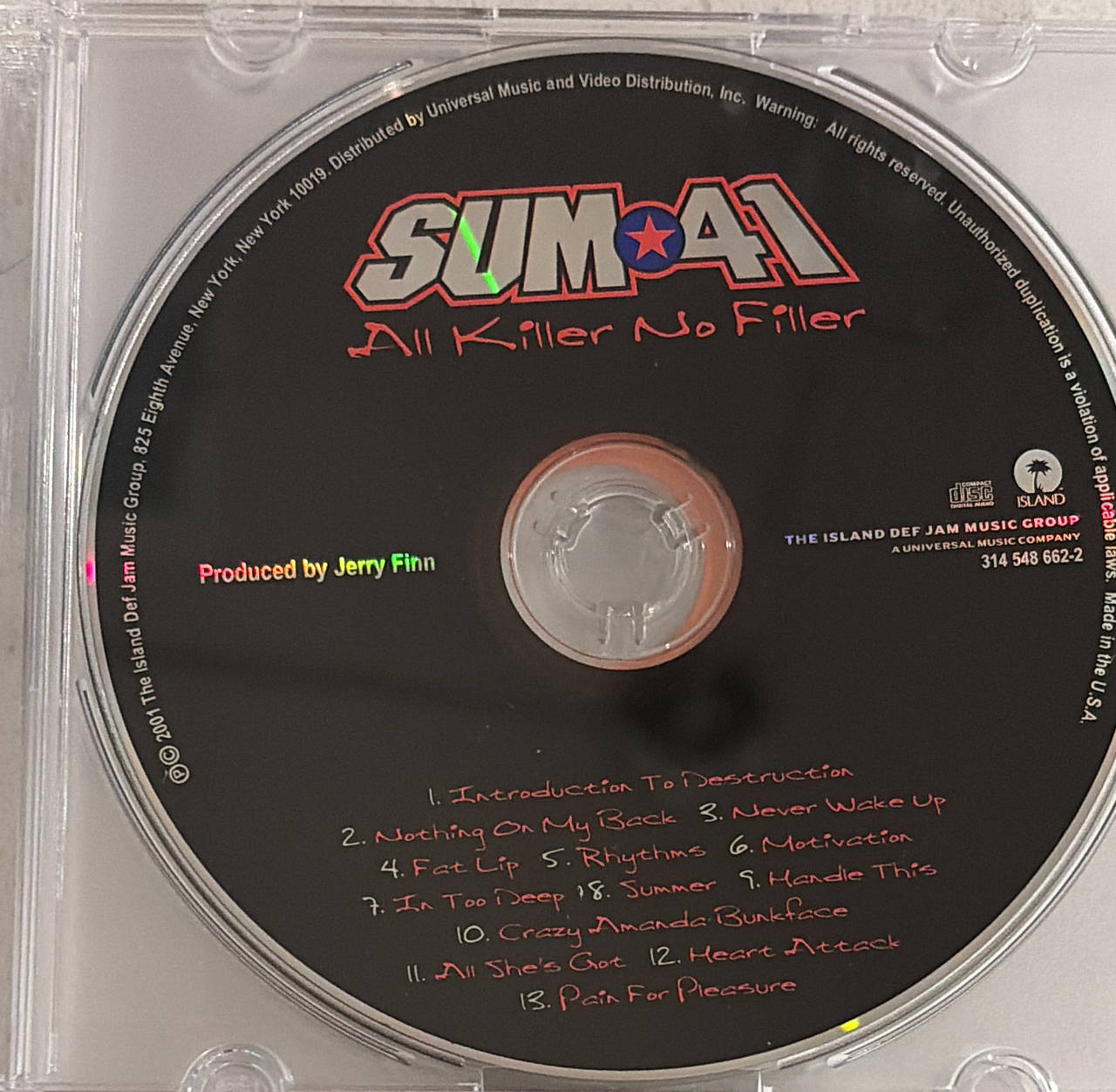 Sum 41 - All Killer No Filler CD