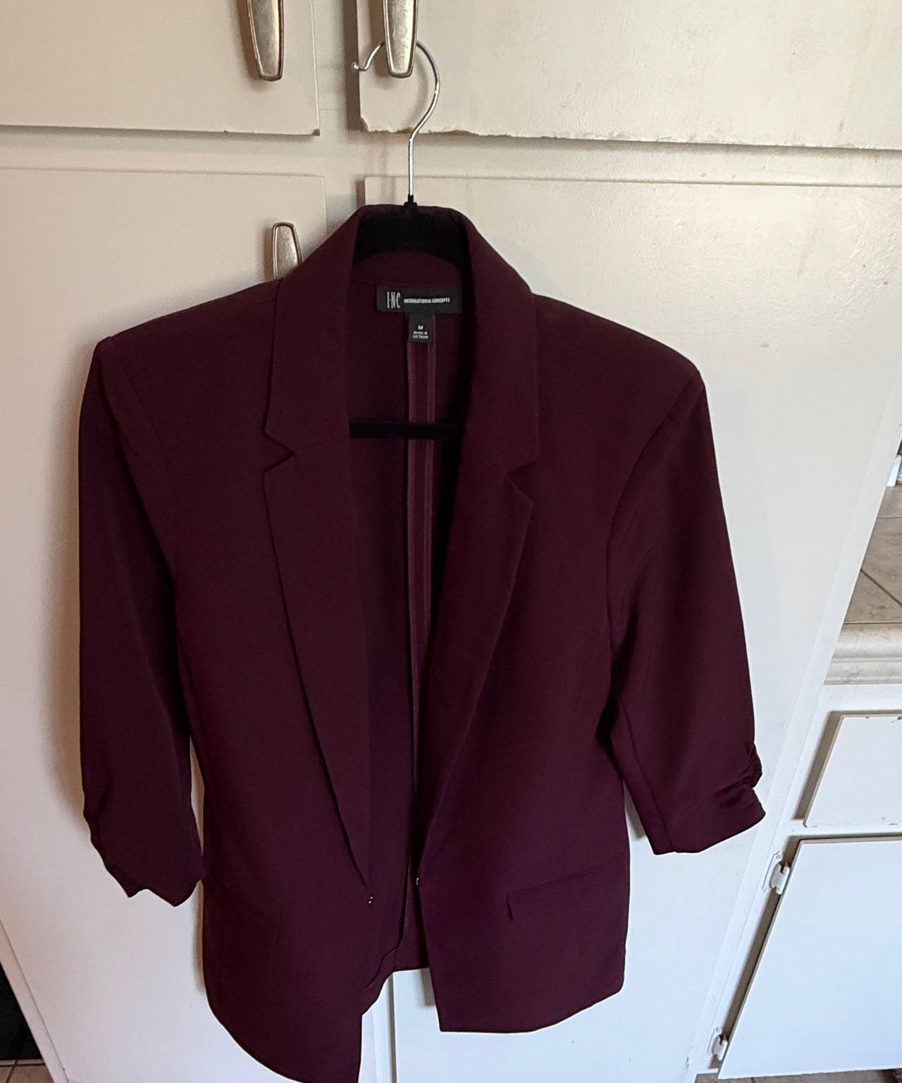 INC International Concepts Ruched-Sleeve Blazer