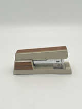 Vintage Swingline 737 Desk Stapler Beige Faux Wood Grain Tested Works USA - Image 1